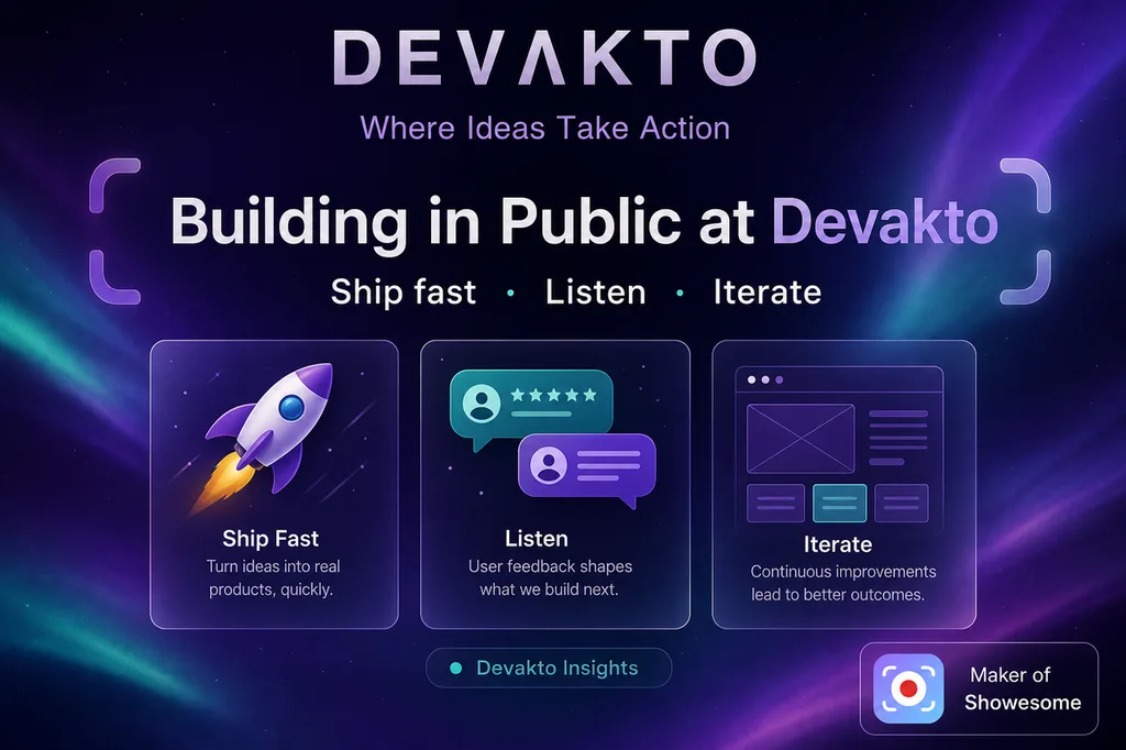 Building in public at Devakto — indie studio behind Showesome